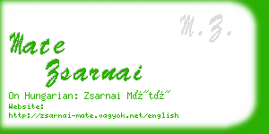 mate zsarnai business card